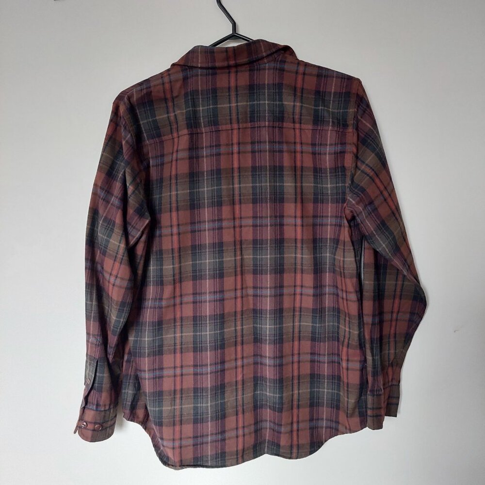 Lauren Ralph Lauren Women's M Plaid Flannel Button-up Shirt Brown 100% Cotton - Picture 4 of 8